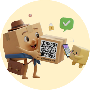 Expéditeur remettant son colis à un co-transporteur dans une ambiance conviviale et sécurisée